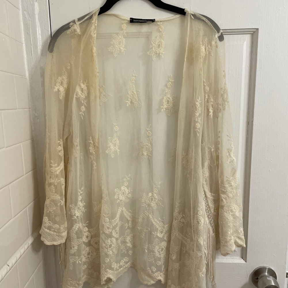 YOUARENOTALONE Lace Festival long shrug